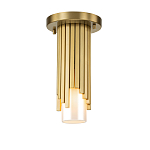 Потолочный светильник латунного цвета с цилиндрическим белым матовым плафоном Elstead Lighting варинант исполнения - 1 | Loft Concept в Саратове