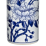 Ваза цилиндрической формы с крышкой и синим цветочным узором на белом фоне Blue & White Ornament варинант исполнения - 2 | Loft Concept в Саратове