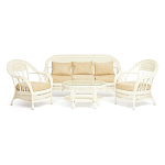 Комплект уличной мебели из ротанга Clara белый варинант исполнения - 1 | Loft Concept в Саратове