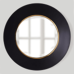 Чёрное настенное зеркало с золотым кантом Porunalia варинант исполнения - 2 | Loft Concept в Саратове