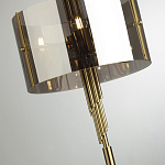 Торшер с круглым плафоном на высокой бронзовой ножке с вертикальным декором из металлических трубок Sohne варинант исполнения - 4 | Loft Concept в Саратове