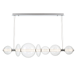 Подвесной светильник линейный с прозрачными стеклянными шарами разного диаметра Eurofase варинант исполнения - 3 | Loft Concept в Саратове