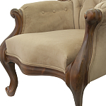 Кресло с мягкой обивкой из светло-коричневого велюра на 4-х деревянных ножках Evelyn Classical Armchair варинант исполнения - 4 | Loft Concept в Саратове
