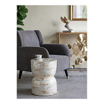 Приставной столик с мозаичным рисунком из раковин устриц Bone Inlay варинант исполнения - 8 | Loft Concept в Саратове