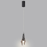 Подвесной светильник с черной металлической основой и рельефным плафоном Glass Pod варинант исполнения - 5 | Loft Concept в Саратове