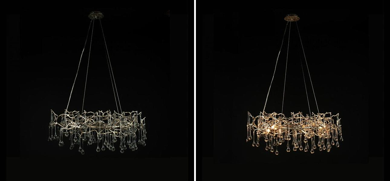 Люстра Crystal Drops Silver диаметр 80 Люстра Crystal Drops Silver диаметр 80 - Loft-Concept в Саратове