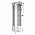 Витрина белая однодверная из массива бука с 4-мя полками и ящиком White Provence варинант исполнения - 2 | Loft Concept в Саратове