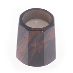 Подсвечник из натурального камня обсидиан со свечой Stone Candlestick варинант исполнения - 2 | Loft Concept в Саратове