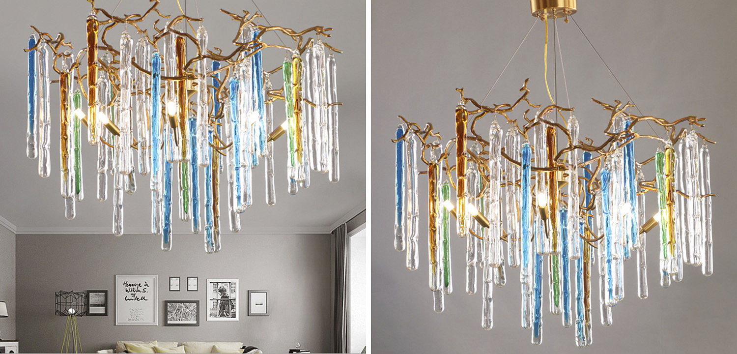 Люстра Waterfall Chandelier Blue Люстра Waterfall Chandelier Blue - Loft-Concept в Саратове