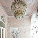 Обои ручная роспись в стиле Арт-деко Symphony Colourway SC-105 on Himalayan Rose silk dupion варинант исполнения - 2 | Loft Concept в Саратове