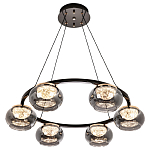 Люстра с круглыми плафонами из дымчато-серого стекла  IONA Grey Glass Chandelier 6 варинант исполнения - 2 | Loft Concept в Саратове