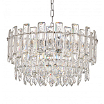 Круглая люстра с хрустальными подвесками на серебряном каркасе Gorgeous Crystal Light варинант исполнения - 3 | Loft Concept в Саратове
