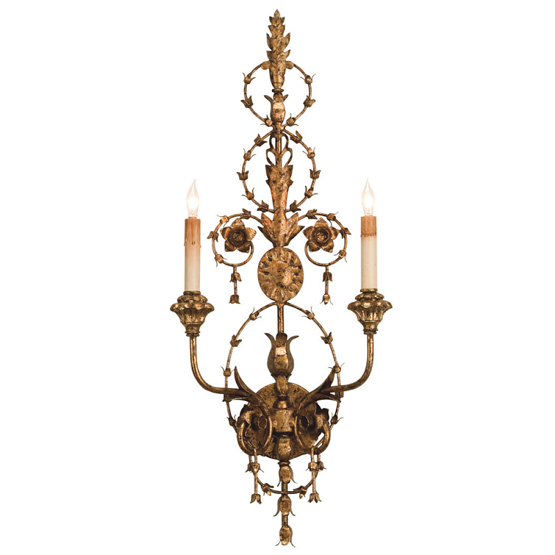 Бра настенное с цветочным мотивом Vintage Luxury Винтажное Светлое Золото Бра настенное с цветочным мотивом Vintage Luxury Винтажное Светлое Золото в Саратове | Loft Concept