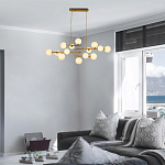 Люстра подвесная с белыми лампами в форме шара Flute варинант исполнения - 1 | Loft Concept в Саратове