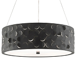 Люстра в форме цилиндра с чёрным фактурным абажуром Round Necklines варинант исполнения - 2 | Loft Concept в Саратове