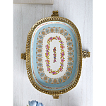 Чаша с цветочным орнаментом на бронзовых ножках Eden Garden варинант исполнения - 5 | Loft Concept в Саратове