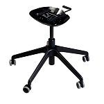 Стул с мягкой бежевой обивкой из велюра и подъемно-поворотным механизмом на черных колесиках Harper Beige варинант исполнения - 3 | Loft Concept в Саратове