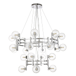 Люстра подвесная с двумя ярусами и 24-ю рельефными прозрачными плафонами из стекла Perforated Glass Bubbles варинант исполнения - 2 | Loft Concept в Саратове