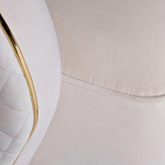 Кресло велюровое оттенка слоновой кости с простроченной спинкой Perfect Comfort варинант исполнения - 3 | Loft Concept в Саратове