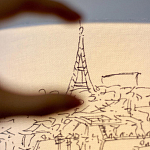 Настольная лампа с принтом на белом тканевом абажуре Roof Garden Lamp варинант исполнения - 3 | Loft Concept в Саратове