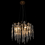 Люстра подвесная круглая в виде ветвей деревьев бронзового цвета с прозрачными подвесками-каплями Droplet Chandelier варинант исполнения - 2 | Loft Concept в Саратове