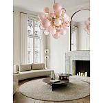 Люстра розовые шары на золотом каркасе Pink Light Bubbles варинант исполнения - 4 | Loft Concept в Саратове