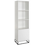 Стеллаж книжный белый с 3-мя открытыми полками и дверкой Strict Lines варинант исполнения - 1 | Loft Concept в Саратове