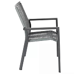 Стул темно-серый с высокой плетеной спинкой и сиденьем Braided Strength варинант исполнения - 2 | Loft Concept в Саратове