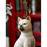 Подсвечник в виде кошки из фарфора с бронзовыми элементами Paradise Cat варинант исполнения - 8 | Loft Concept в Саратове