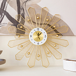 Часы настенные из металла в виде солнца с белым циферблатом Mirror Tower Clock варинант исполнения - 4 | Loft Concept в Саратове