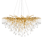 Люстра подвесная с прозрачными стеклянными подвесками в форме капель Диаметр 100 см Droplet Chandelier варинант исполнения - 1 | Loft Concept в Саратове