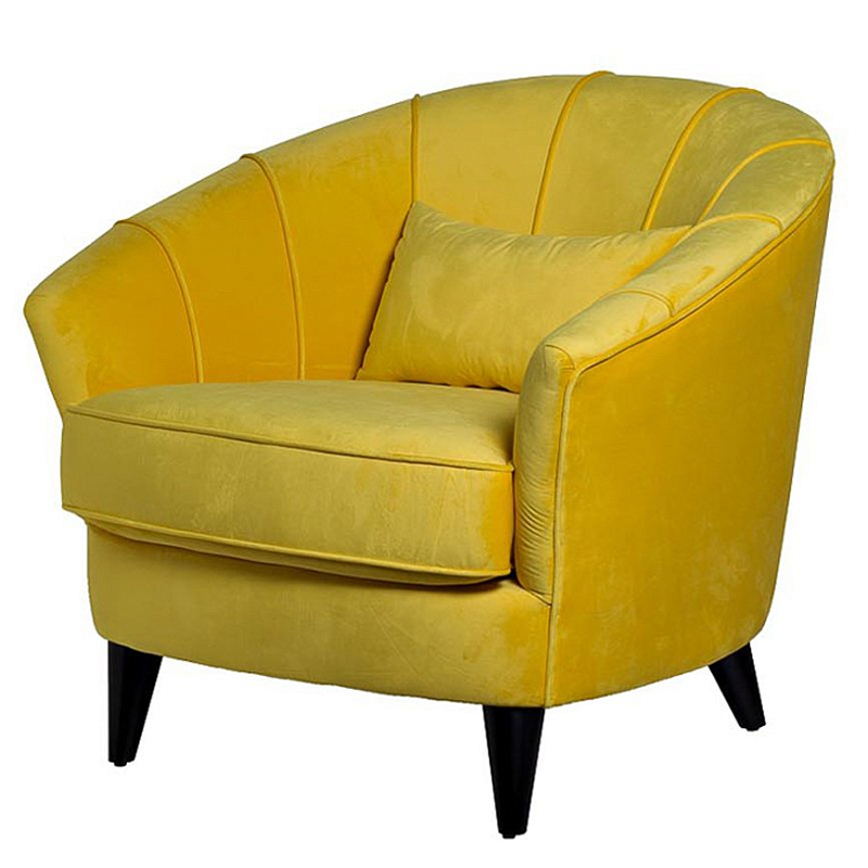 Amour Curved Back Velvet Chair Yellow Желтый в Саратове | Loft Concept 