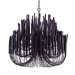 Люстра черная с несколькими ярусами деревянных палочек Bright Wooden Chandelier варинант исполнения - 9 | Loft Concept в Саратове