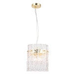 Подвесной светильник цилиндрической формы с текстурными стеклянными элементами Textured Glass Chandelier варинант исполнения - 3 | Loft Concept в Саратове