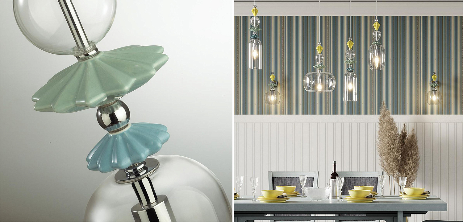 Подвесной светильник Iris Glas hanging lamp candy C chrome Подвесной светильник Iris Glas hanging lamp candy C chrome - Loft-Concept в Саратове