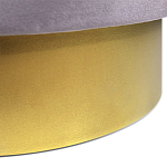 Пуф фиолетовый велюр на золотом металлическом основании Golden Belt варинант исполнения - 3 | Loft Concept в Саратове