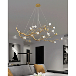 Люстра в виде золотой ветки с цветами Glass Flower Pendant Light варинант исполнения - 6 | Loft Concept в Саратове