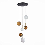 Люстра светодиодная с сферическими стеклянными плафонами Splatter варинант исполнения - 3 | Loft Concept в Саратове