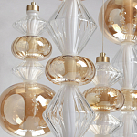 Люстра с плафонами из прозрачного и янтарного стекла в виде шаров и ромбов Gabriel Scott Luna варинант исполнения - 4 | Loft Concept в Саратове