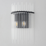 Бра со стеклянными прозрачными трубками и черным металлическим каркасом Nembus варинант исполнения - 3 | Loft Concept в Саратове