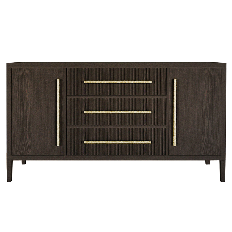 Буфет Primo с тремя ящиками и двумя фасадами Темный орех Орех Золотой в Саратове | Loft Concept 