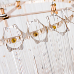 Люстра подвесная круглая с прозрачными хрустальными трубками и золотистым каркасом Диаметр 44 см Hexagon Tube Light варинант исполнения - 3 | Loft Concept в Саратове