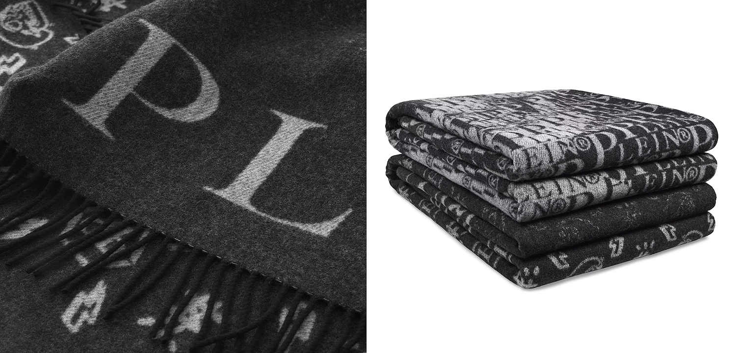 Плед Philipp Plein Plaid Cashmere Monogram Плед Philipp Plein Plaid Cashmere Monogram - Loft-Concept в Саратове