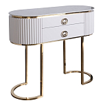 Консоль с белая овальная с мраморной столешницей Thoroughbass  варинант исполнения - 1 | Loft Concept в Саратове