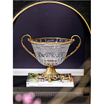 Чаша из прозрачного стекла с ручками и ободком из бронзы Eden Garden варинант исполнения - 2 | Loft Concept в Саратове