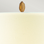 Настольная лампа с кремовым льняным цилиндрическим абажуром и ножкой в форме золотистой ветки Gilded Nola варинант исполнения - 2 | Loft Concept в Саратове