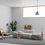 Стол журнальный бежево-серый из 3-х частей со столешницами в виде геометрических элементов MUND SIDE TABLE LIGHT MOCHA варинант исполнения - 2 | Loft Concept в Саратове