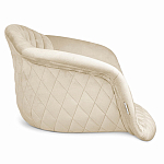 Барный стул со спинкой и подлокотниками на 4-х деревянных ножках Кремовый Велюр Ava Charm варинант исполнения - 3 | Loft Concept в Саратове