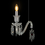 Подвесной светильник стеклянный в виде канделябра Curved Glass Chandelier варинант исполнения - 6 | Loft Concept в Саратове