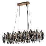 Люстра подвесная с овальными подвесками из стекла дымчатого цвета Harlow Crystal Round варинант исполнения - 1 | Loft Concept в Саратове